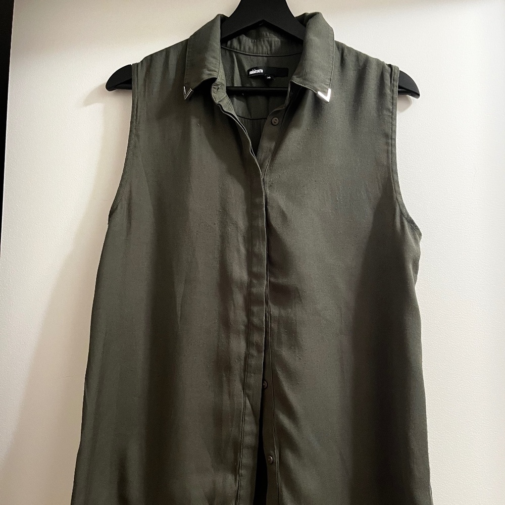 Asymmetrical khaki shirt